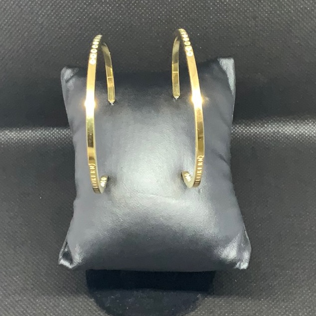 Gold Plated Inside Outside Swarovski Stones Hoops